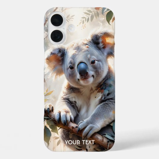 ファンタジーかわいいコアラの木の水色 Case-Mate iPhoneケース (裏面)