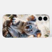 ファンタジーかわいいコアラの木の水色 Case-Mate iPhoneケース (裏面 (横))