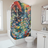 ファンタジーかわいいコイ魚池 シャワーカーテン (インサイチュ)