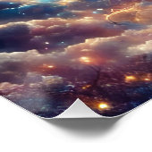 ファンタジーかわいいコズミック女神の雲 ポスター (コーナー)