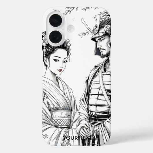 ファンタジーかわいいサムライ芸者鉛筆 Case-Mate iPhoneケース (裏面)