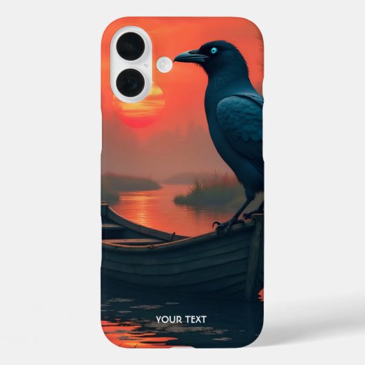 ファンタジーかわいいサンセットボートレイヴン Case-Mate iPhoneケース (裏面)