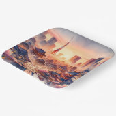 ファンタジーかわいいサンセット東京ビュー ペーパープレート (傾斜あり)