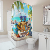 ファンタジーかわいいシェルカニビーチ シャワーカーテン (インサイチュ)