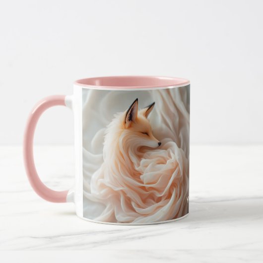 ファンタジーかわいいシフォン生地キツネ マグカップ (左)