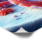 ファンタジーかわいいシーレッドタコ ポスター (コーナー)