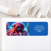 ファンタジーかわいいシーレッドタコ ラベル (インサイチュ)