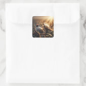 ファンタジーかわいいスチームパンクラウンドグラス スクエアシール (バッグ)