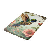 ファンタジーかわいいスチームパンク鳥の花 バスマット (アングル)