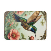 ファンタジーかわいいスチームパンク鳥の花 バスマット (正面)