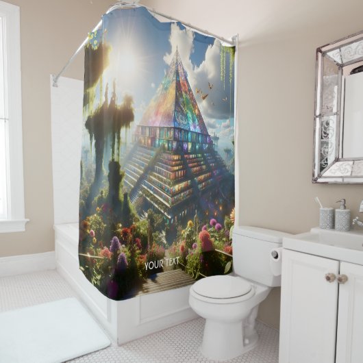 ファンタジーかわいいステンドグラスの花 シャワーカーテン (インサイチュ)