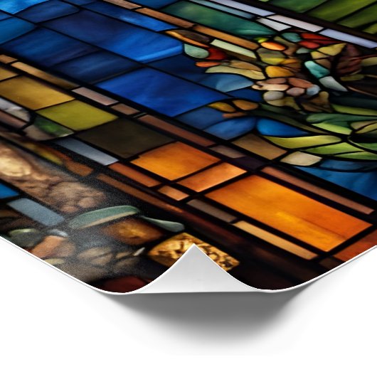 ファンタジーかわいいステンドグラスゴルフ ポスター (コーナー)