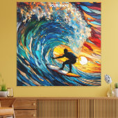 ファンタジーかわいいステンドグラスサーファー キャンバスプリント (インサイチュ (リビング))
