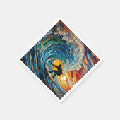 ファンタジーかわいいステンドグラスサーファー スタンダードカクテルナプキン (角)