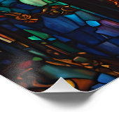 ファンタジーかわいいステンドグラス窓 ポスター (コーナー)