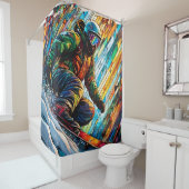 ファンタジーかわいいステンドグラス雪板 シャワーカーテン (インサイチュ)