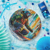 ファンタジーかわいいステンドグラス雪板 ペーパープレート (パーティー)