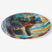 ファンタジーかわいいステンドグラス雪板 ペーパープレート (アングル)