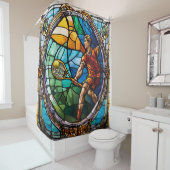 ファンタジーかわいいステンドグラス シャワーカーテン (インサイチュ)