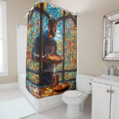 ファンタジーかわいいステンドグラスBBQ シャワーカーテン (インサイチュ)