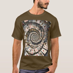 ファンタジーかわいいスパイラルカード階段 Tシャツ