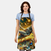 ファンタジーかわいいセクインバッタ星 エプロン (着用した状態)