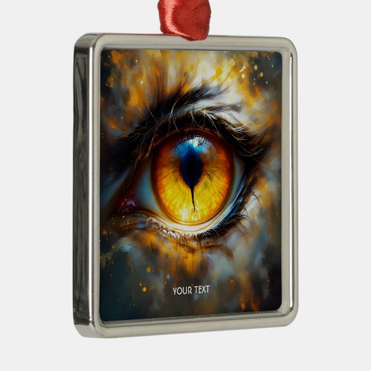 ファンタジーかわいいタイガーオレンジ メタルオーナメント (右)