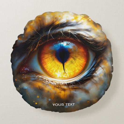 ファンタジーかわいいタイガーオレンジ ラウンドクッション (正面)