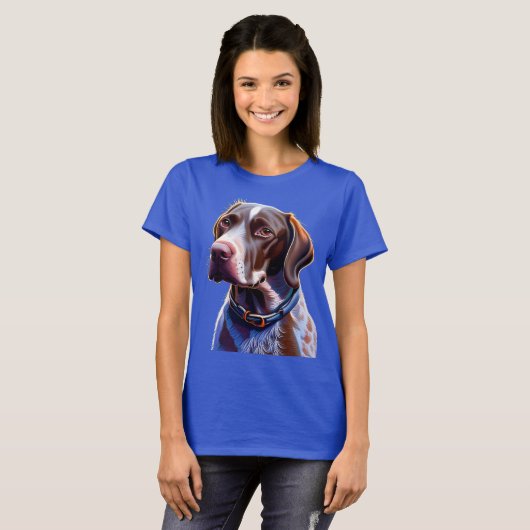 ファンタジーかわいいドイツ語の短いポインタ Tシャツ (正面フル)