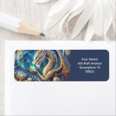 ファンタジーかわいいドラゴンストーン洞窟。 ラベル (インサイチュ)