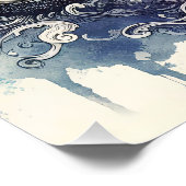 ファンタジーかわいいドラゴンフェニックスインク ポスター (コーナー)