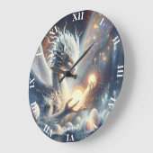 ファンタジーかわいいドラゴンライトエッグ ラージ壁時計 (傾斜)