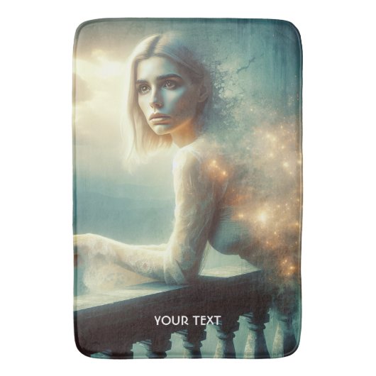 ファンタジーかわいいナイトガール悲しみ バスマット (正面縦)