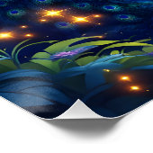 ファンタジーかわいいナイトパドルピーコック ポスター (コーナー)