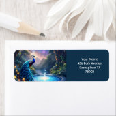 ファンタジーかわいいナイトパドルピーコック ラベル (インサイチュ)