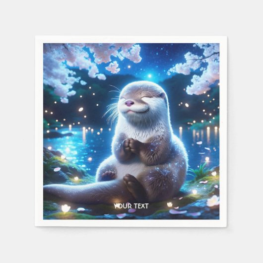 ファンタジーかわいいハッピートーターナイト スタンダードカクテルナプキン (正面)