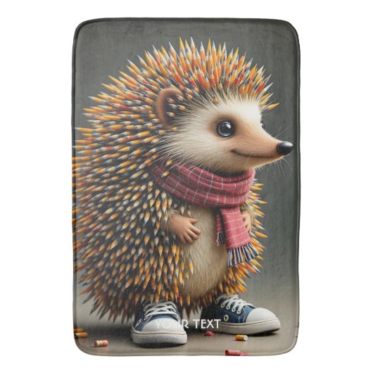 ファンタジーかわいいハリネズミ鋭い針 バスマット (正面縦)