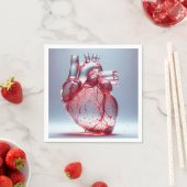 ファンタジーかわいいハートレッドグラス スタンダードカクテルナプキン (インサイチュ)