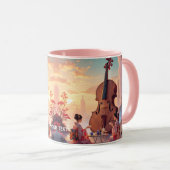 ファンタジーかわいいバイオリンの女の子のお茶 マグカップ (正面右)