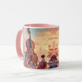 ファンタジーかわいいバイオリンの女の子のお茶 マグカップ (正面左)