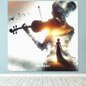 ファンタジーかわいいバイオリンの女の子サン キャンバスプリント (インサイチュ (ウッドフロア))