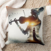 ファンタジーかわいいバイオリンの女の子サン クッション (ブランケット)