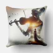 ファンタジーかわいいバイオリンの女の子サン クッション (裏面)