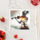 ファンタジーかわいいバイオリンの女の子サン スタンダードカクテルナプキン (インサイチュ)