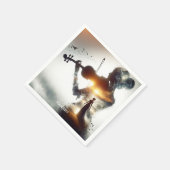 ファンタジーかわいいバイオリンの女の子サン スタンダードカクテルナプキン (角)