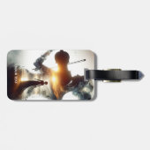 ファンタジーかわいいバイオリンの女の子サン ラゲッジタグ (裏面横)