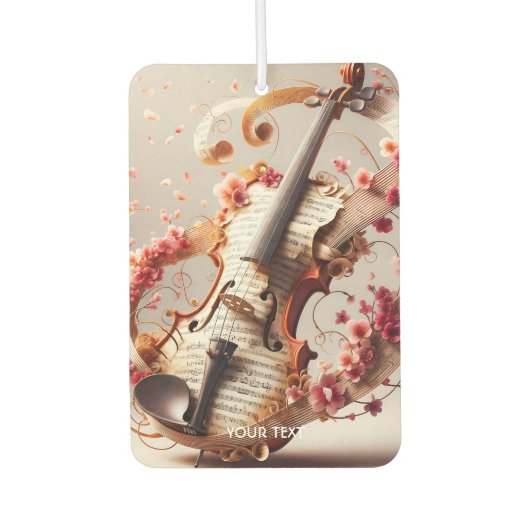 ファンタジーかわいいバイオリン音色の花 カーエアーフレッシュナー (正面)