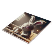 ファンタジーかわいいバニー飲みコーヒー タイル (側面)