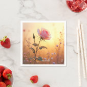 ファンタジーかわいいバラ畑の花 スタンダードカクテルナプキン (インサイチュ)