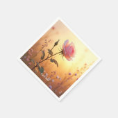 ファンタジーかわいいバラ畑の花 スタンダードカクテルナプキン (角)